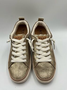 Reef Sneakers Size 10 Gold Glitter Low-Top Sneakers with White Laces